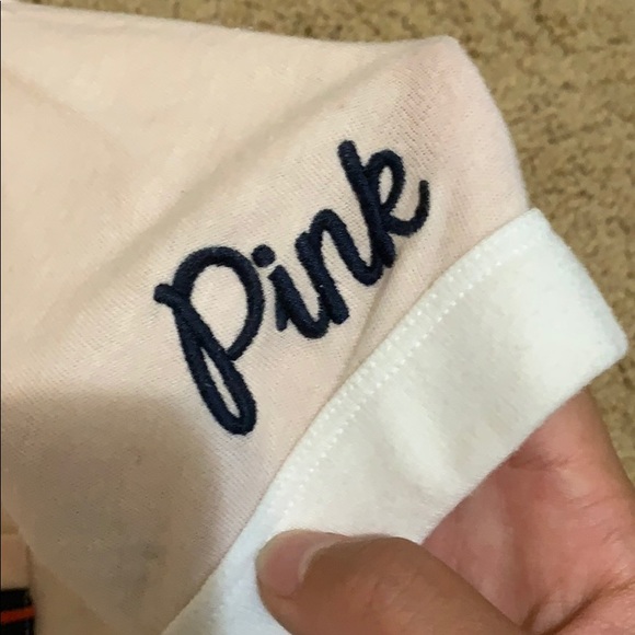PINK Victoria’s Secret baby pink ringer tee - Picture 3 of 6